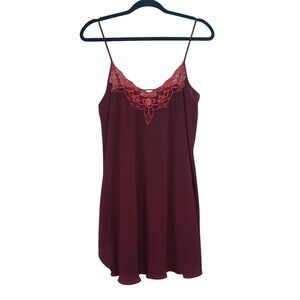 Vintage 80s Dentelle Burgundy‎ Camisole Size S Lace Delicate Romantic Feminine